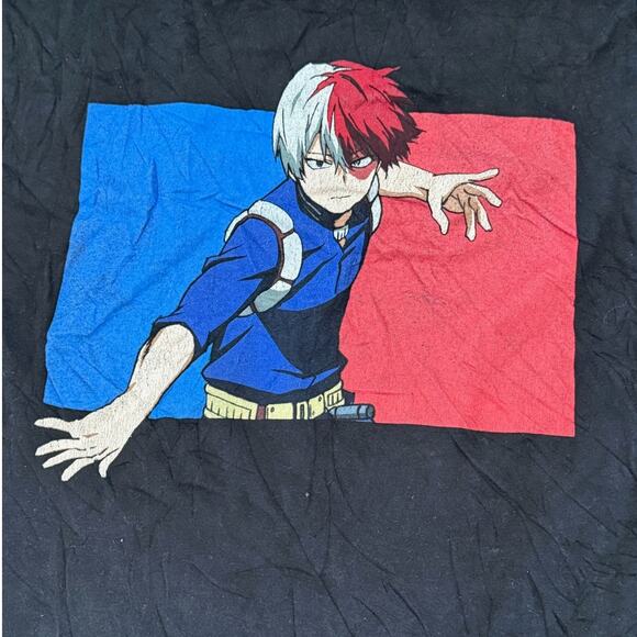 Vintage Tees - Anime My Hero Academia Shoto Todoroki Fire & Ice Graphic Tee*SZ L - Picture 2 of 7